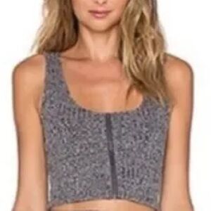 Express Heathered Gray sweater knit Crop tank Top S